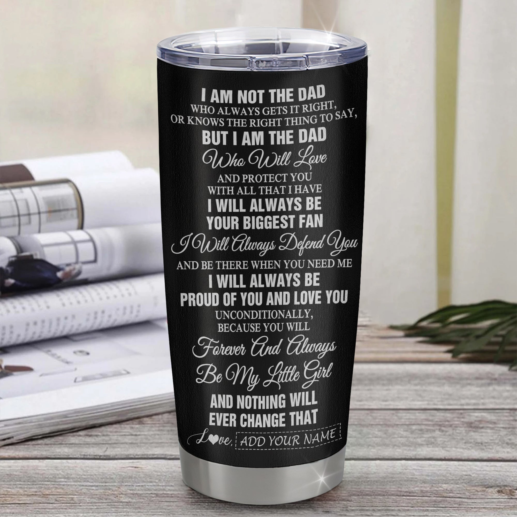 Personalized To My Daughter Gifts Tumbler From Dad Father Biggest Fan Birthday Gifts For Daughter From Dad Daughter Christmas Custom Stainless Steel Travel Mug | siriusteestore