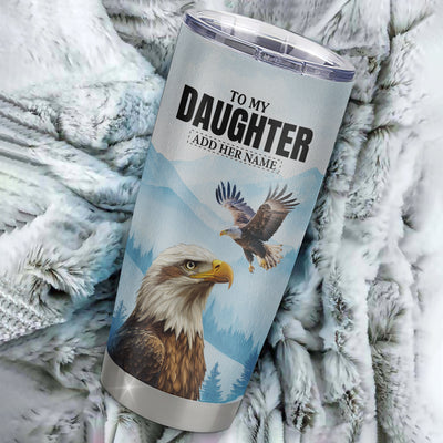 Personalized To My Daughter Gifts Tumbler From Mom Dad Eagle My Only Wish For You Daughter Birthday Gifts Graduation Christmas Custom Stainless Steel Cup Travel Mug | siriusteestore
