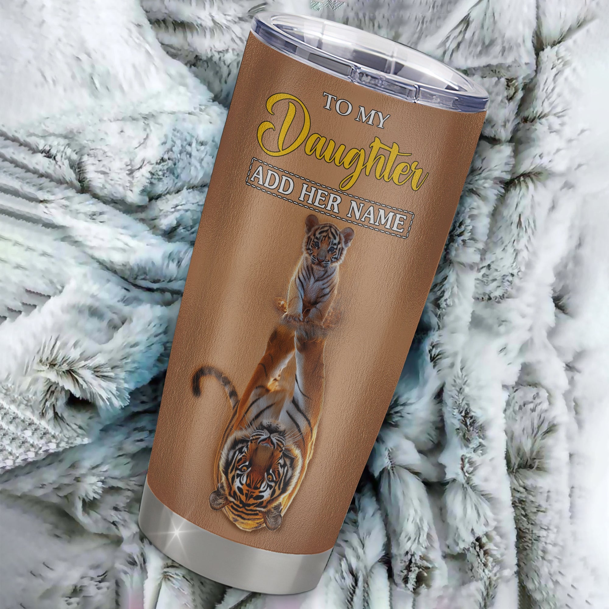 Personalized To My Daughter Gifts Tumbler From Mom Dad Mother I Wish You The Strength Tiger Daughter Birthday Gifts Christmas Graduation Custom Stainless Steel Mug | siriusteestore