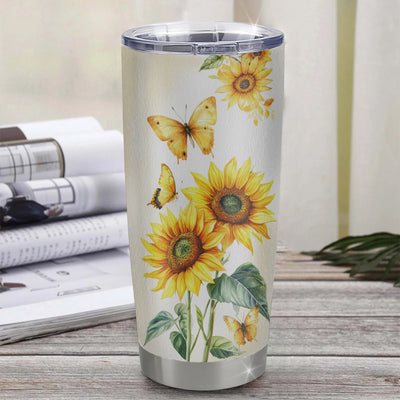 Personalized To My Daughter Gifts Tumbler From Mom Dad Sunflower My Only Wish For You Daughter Birthday Gifts Graduation Christmas Custom Stainless Steel Travel Mug | siriusteestore