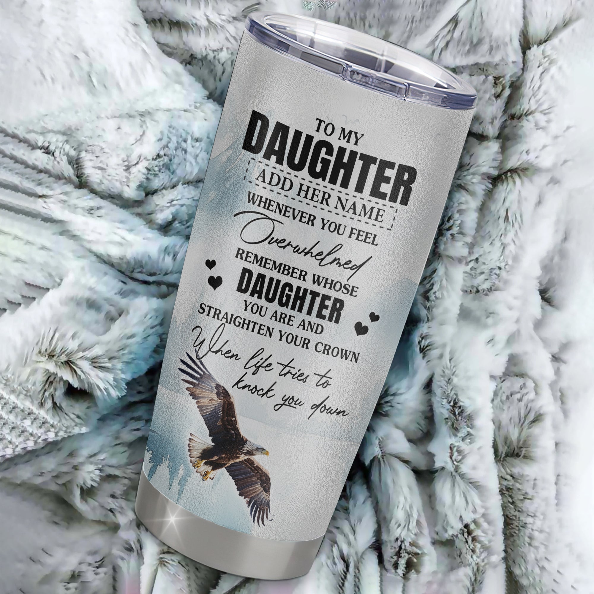 Personalized To My Daughter Gifts Tumbler From Mom Dad Whenever Eagle Unique Birthday Gifts For Daughter Graduation Christmas Stainless Steel Insulated Custom Mug | siriusteestore