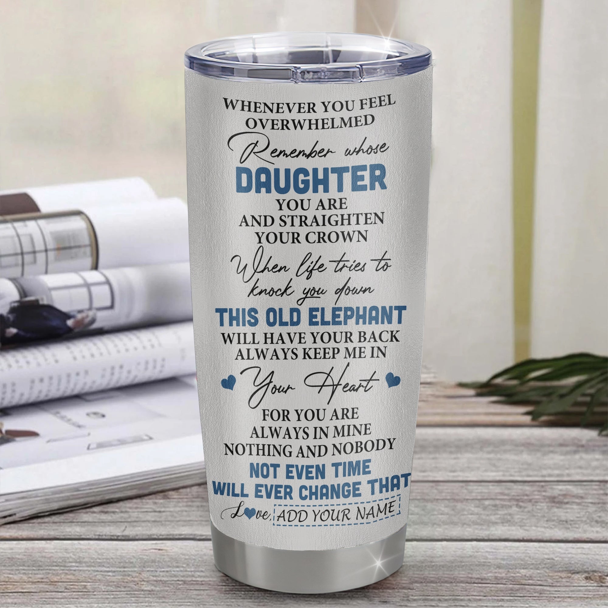 Personalized To My Daughter Gifts Tumbler From Mom Dad Whenever Elephant Unique Birthday Gifts For Daughter Graduation Christmas Custom Stainless Steel Cup Travel Mug | siriusteestore
