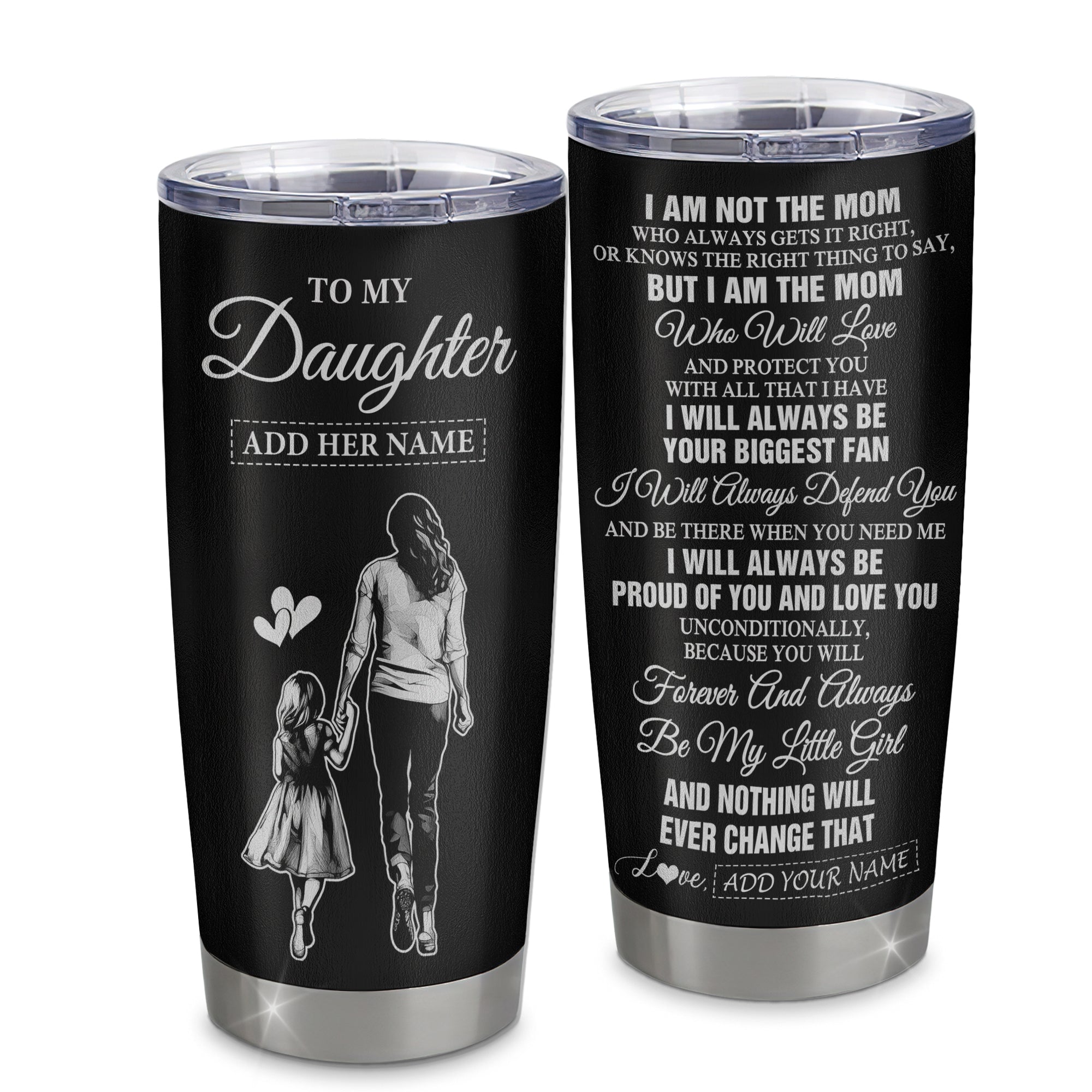 Personalized To My Daughter Gifts Tumbler From Mom Mother Biggest Fan Birthday Gifts For Daughter From Mom Daughter Christmas Custom Stainless Steel Travel Mug | siriusteestore