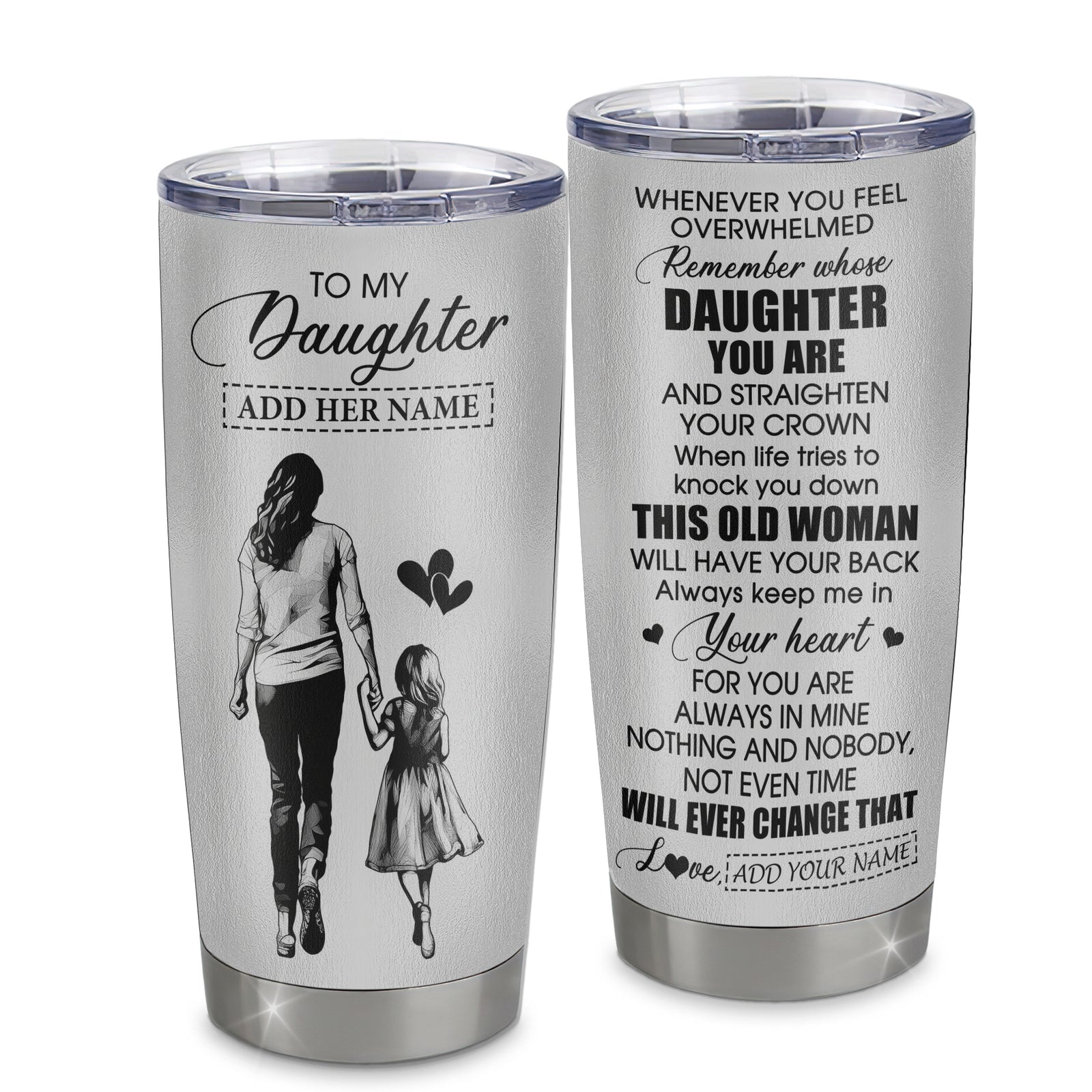 Personalized To My Daughter Gifts Tumbler From Mom Mother Whenever Woman Unique Birthday Gifts For Daughter Graduation Christmas Custom Stainless Steel Cup Travel Mug | siriusteestore