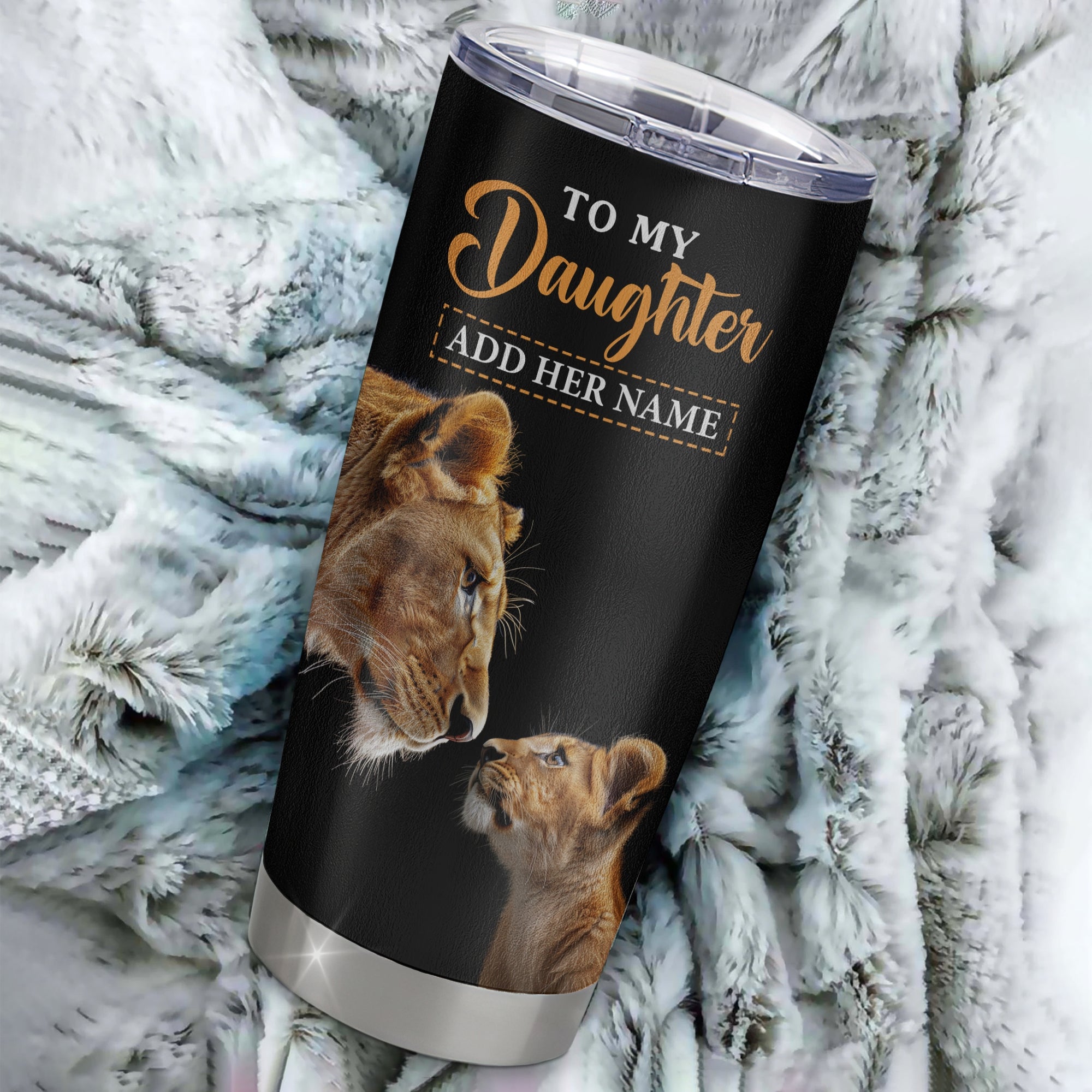 Personalized To My Daughter Gifts Tumbler From Mom Mother Wherever Your Journey In Life Lion Daughter Birthday Gifts Christmas Custom Stainless Steel Travel Mug | siriusteestore