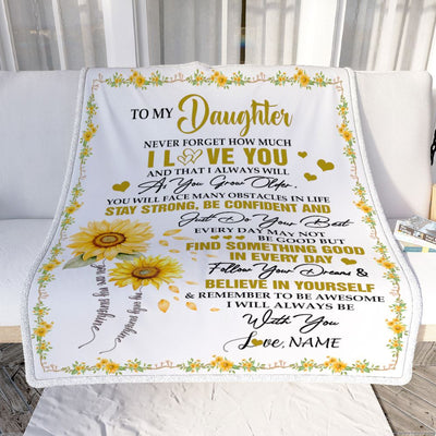 Personalized To My Daughter I Love You Forever Blanket From Mom Dad Mother Sunflower Daughter Birthday Gifts Graduation Christmas Customized Fleece Blanket | siriusteestore