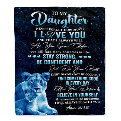 Personalized To My Daughter I Love You Forever Blanket From Mom Mother Lion Daughter Birthday Gifts Graduation Christmas Customized Fleece Blanket | siriusteestore