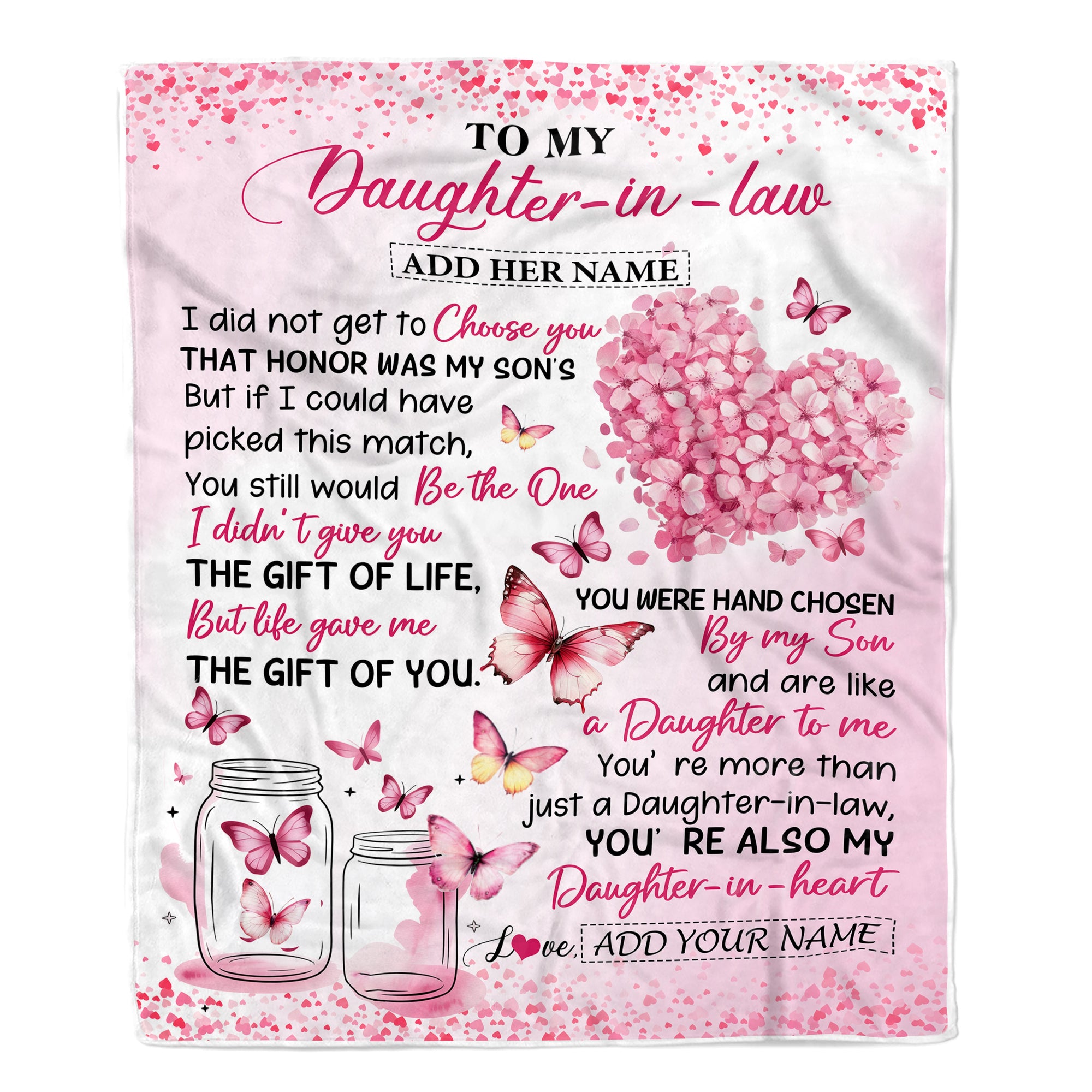 Personalized To My Daughter In Law Gifts Blanket From Mom Mothers Day Gifts For Future Daughter In Law Women Birthday Wedding Present Custom Fleece Blanket | siriusteestore