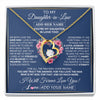 Forever Love Necklace 18K Yellow Gold Finish | 1 | Personalized To My Daughter In Law Gifts Necklace From Mother In Law Bonus Daughter In Law Honor Pendant Jewelry Birthday Customized Gift Box Message Card | siriusteestore