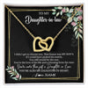 Interlocking Hearts Necklace 18K Yellow Gold Finish | 1 | Personalized To My Daughter In Law Necklace Gift From Mother In Law Honor Pendant Jewelry Daughter In Law Birthday Christmas Customized Gift Box Message Card | siriusteestore