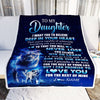 Personalized To My Daughter Lion From Mom Mother Blanket Believe Your Heart Daughter Gift Birthday Graduation Christmas Custom Customized Fleece Blanket | siriusteestore