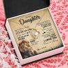 Forever Love Necklace 18K Yellow Gold Finish | Personalized To My Daughter Lion Necklace From Dad Father I'll Stay There Forever Daughter Birthday Graduation Christmas Customized Gift Box Message Card | siriusteestore