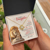 Love Knot Necklace 18K Yellow Gold Finish | 2 | Personalized To My Daughter Necklace From Dad Daddy Father Never Feel You Are Alone Lion Daughter Birthday Graduation Christmas Customized Message Card | siriusteestore
