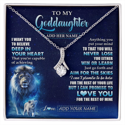 Alluring Beauty Necklace 14K White Gold Finish | 1 | Personalized To My Daughter Necklace From Dad Father Believe Your Heart Daughter Gift Birthday Graduation Christmas Customized Gift Box Message Card | siriusteestore.myshopify