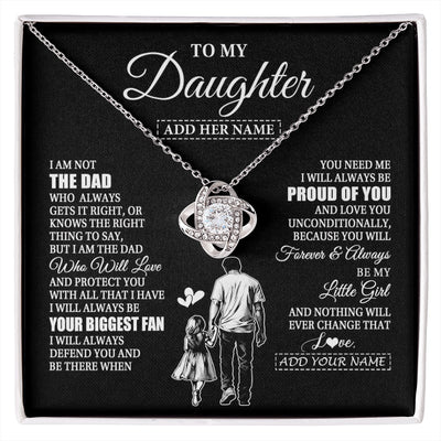 Love Knot Necklace 14K White Gold Finish | 1 | Personalized To My Daughter Necklace From Dad Father Biggest Fan Birthday Gifts For Daughter From Dad Daughter Christmas Custom Gift Box Message Card | siriusteestore.myshopify