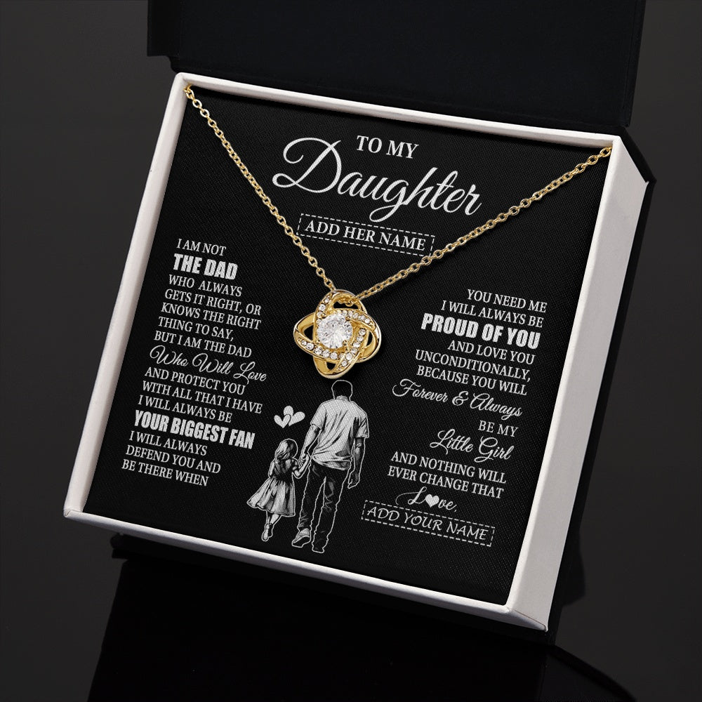 Love Knot Necklace 18K Yellow Gold Finish | 2 | Personalized To My Daughter Necklace From Dad Father Biggest Fan Birthday Gifts For Daughter From Dad Daughter Christmas Custom Gift Box Message Card | siriusteestore.myshopify