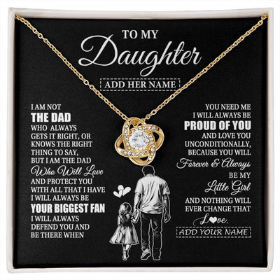 Love Knot Necklace 18K Yellow Gold Finish | 1 | Personalized To My Daughter Necklace From Dad Father Biggest Fan Birthday Gifts For Daughter From Dad Daughter Christmas Custom Gift Box Message Card | siriusteestore.myshopify