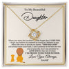Love Knot Necklace 18K Yellow Gold Finish | 1 | Personalized To My Daughter Necklace From Dad Father I'M Proud To Be Your Father Lion Daughter Birthday Graduation Christmas Customized Gift Box Message Card | siriusteestore