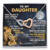 Interlocking Hearts Necklace Stainless Steel & Rose Gold Finish | 1 | Personalized To My Daughter Necklace From Dad Father Lion Never Give Up Daughter Birthday Graduation Jewelry Christmas Customized Gift Box Message Card | siriusteestore