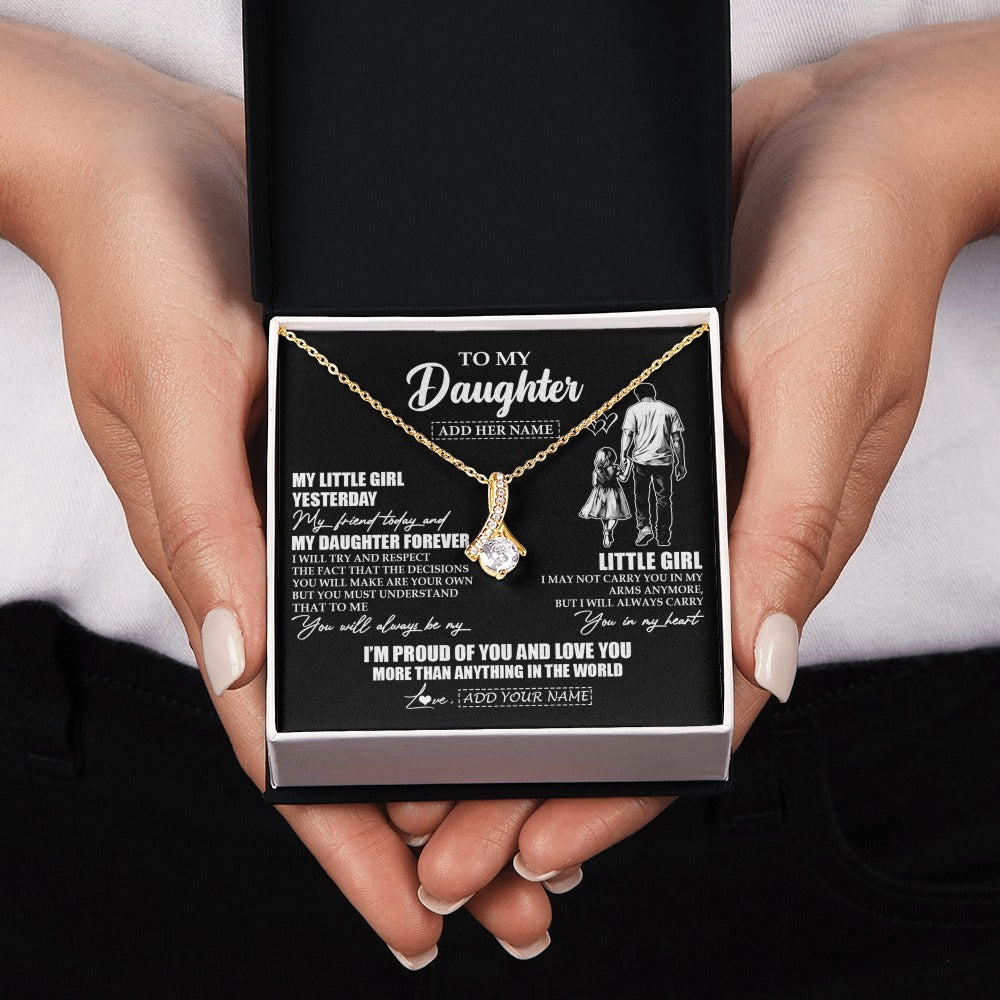 Alluring Beauty Necklace 18K Yellow Gold Finish | 2 | Personalized To My Daughter Necklace From Dad Father My Girl My Friend Proud And Love Daughter Birthday Graduation Christmas Custom Gift Box Message Card | https://siriusteestore.