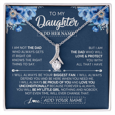 Alluring Beauty Necklace 14K White Gold Finish | 1 | Personalized To My Daughter Necklace From Dad Father Proud Of You Birthday Gifts For Daughter Jewelry Gifts Christmas Custom Gift Box Message Card | https://siriusteestore.