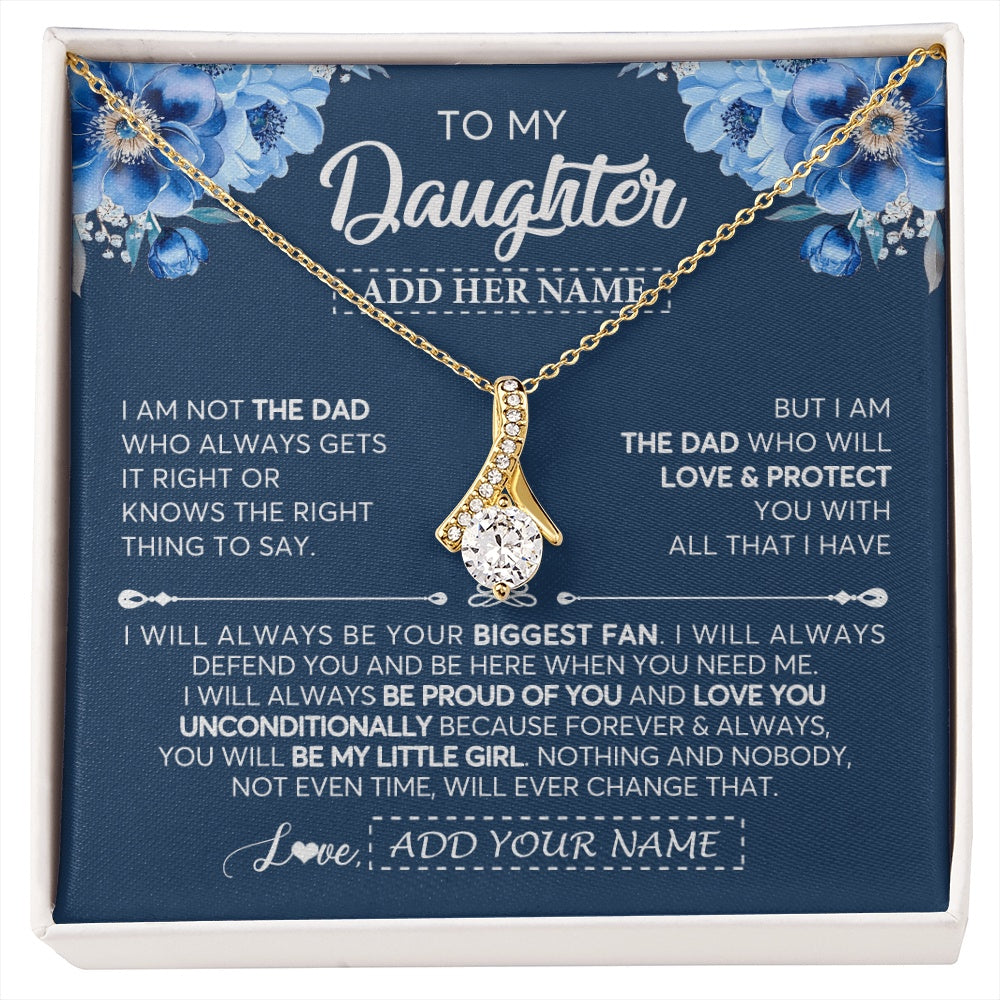 Alluring Beauty Necklace 18K Yellow Gold Finish | 1 | Personalized To My Daughter Necklace From Dad Father Proud Of You Birthday Gifts For Daughter Jewelry Gifts Christmas Custom Gift Box Message Card | https://siriusteestore.