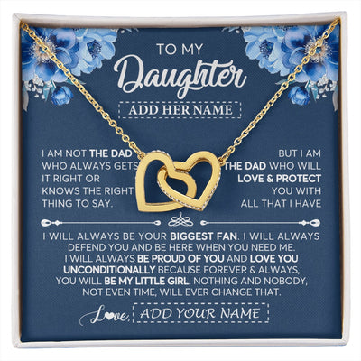 Interlocking Hearts Necklace 18K Yellow Gold Finish | 1 | Personalized To My Daughter Necklace From Dad Father Proud Of You Birthday Gifts For Daughter Jewelry Gifts Christmas Custom Gift Box Message Card | https://siriusteestore.