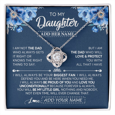 Love Knot Necklace 14K White Gold Finish | 1 | Personalized To My Daughter Necklace From Dad Father Proud Of You Birthday Gifts For Daughter Jewelry Gifts Christmas Custom Gift Box Message Card | https://siriusteestore.