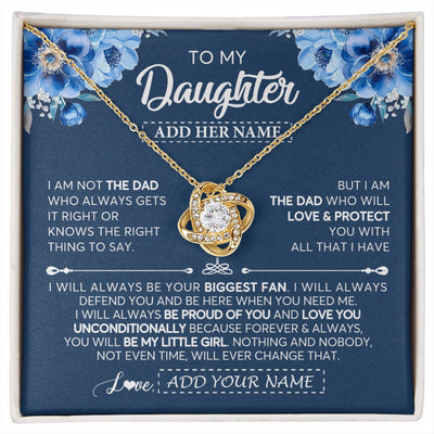 Love Knot Necklace 18K Yellow Gold Finish | 1 | Personalized To My Daughter Necklace From Dad Father Proud Of You Birthday Gifts For Daughter Jewelry Gifts Christmas Custom Gift Box Message Card | https://siriusteestore.