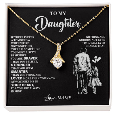 Alluring Beauty Necklace 18K Yellow Gold Finish | 1 | Personalized To My Daughter Necklace From Dad Father You Are Always In Mine Beautiful Daughter Birthday Jewelry Graduation Christmas With Gift Box Message Card | siriusteestore