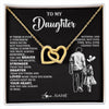 Interlocking Hearts Necklace 18K Yellow Gold Finish | 1 | Personalized To My Daughter Necklace From Dad Father You Are Always In Mine Beautiful Daughter Birthday Jewelry Graduation Christmas With Gift Box Message Card | siriusteestore