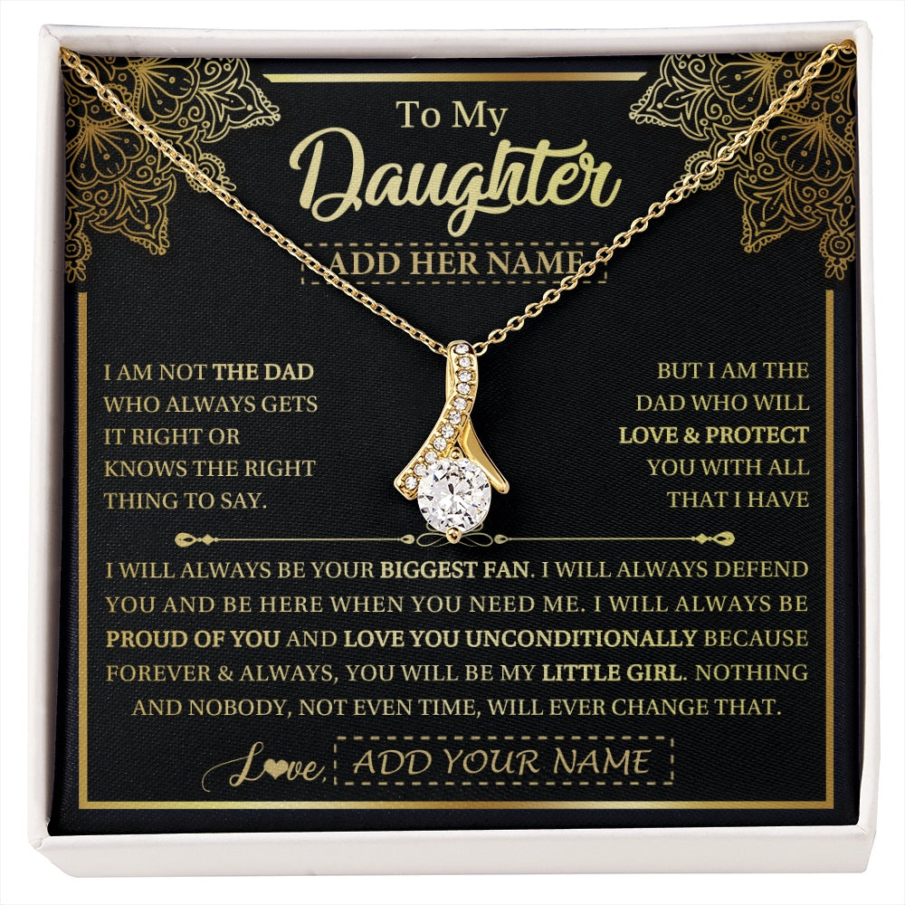 Alluring Beauty Necklace 18K Yellow Gold Finish | 1 | Personalized To My Daughter Necklace From Dad Father Your Biggest Fan Birthday Gifts For Daughter Gifts Christmas Jewelry Custom Gift Box Message Card | siriusteestore.myshopify