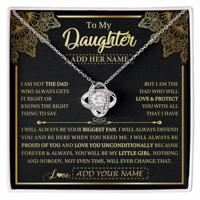 Love Knot Necklace 14K White Gold Finish | 1 | Personalized To My Daughter Necklace From Dad Father Your Biggest Fan Birthday Gifts For Daughter Gifts Christmas Jewelry Custom Gift Box Message Card | siriusteestore.myshopify