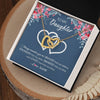 Interlocking Hearts Necklace 18K Yellow Gold Finish | Personalized To My Daughter Necklace From Dad Mom Braver Stronger Smarter Loved Daughter Jewelry Birthday Graduation Christmas Customized Message Card | siriusteestore