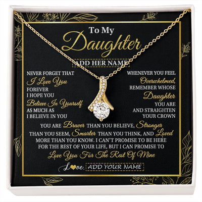 Alluring Beauty Necklace 18K Yellow Gold Finish | 1 | Personalized To My Daughter Necklace From Mom Dad Father I Love You Gift For My Daughter Birthday Gifts Graduation Christmas Custom Gift Box Message Card | siriusteestore.myshopify