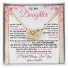 Interlocking Hearts Necklace 18K Yellow Gold Finish | 1 | Personalized To My Daughter Necklace From Mom Dad Inspirational I Love You Daughter Birthday Jewelry Graduation Christmas Customized Gift Box Message Card | siriusteestore