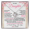 Love Knot Necklace 14K White Gold Finish | 1 | Personalized To My Daughter Necklace From Mom Dad Inspirational I Love You Daughter Birthday Jewelry Graduation Christmas Customized Gift Box Message Card | siriusteestore