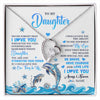 Forever Love Necklace 14K White Gold Finish | 1 | Personalized To My Daughter Necklace From Mom Dad Mother Dophin Never Forget I Love You Daughter Birthday Jewelry Christmas Customized Gift Box Message Card | siriusteestore