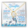 Forever Love Necklace 18K Yellow Gold Finish | 1 | Personalized To My Daughter Necklace From Mom Dad Mother Dophin Never Forget I Love You Daughter Birthday Jewelry Christmas Customized Gift Box Message Card | siriusteestore