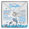 Love Knot Necklace 14K White Gold Finish | 1 | Personalized To My Daughter Necklace From Mom Dad Mother Dophin Never Forget I Love You Daughter Birthday Jewelry Christmas Customized Gift Box Message Card | siriusteestore