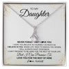 Alluring Beauty Necklace | Personalized To My Daughter Necklace From Mom Dad Mother Father Never Forget That I Love You Daughter Birthday Christmas Customized Gift Box Message Card | siriusteestore