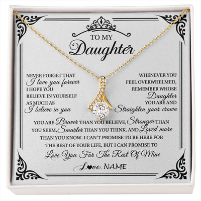 Alluring Beauty Necklace 18K Yellow Gold Finish | 1 | Personalized To My Daughter Necklace From Mom Dad Mother I Love You Forever Daughter Birthday Jewelry Graduation Christmas Customized Gift Box Message Card | siriusteestore