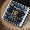 Interlocking Hearts Necklace 18K Yellow Gold Finish | Personalized To My Daughter Necklace From Mom Dad Mother Whisper Back I Am The Storm Daughter Jewelry Birthday Graduation Christmas Customized Message Card | siriusteestore