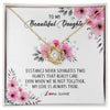 Love Knot Necklace 18K Yellow Gold Finish | Personalized To My Daughter Necklace From Mom Dad My Love Is Always There Daughter Birthday Graduation Christmas Customized Gift Box Message Card | siriusteestore