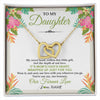Interlocking Hearts Necklace 18K Yellow Gold Finish | 1 | Personalized To My Daughter Necklace From Mom Dad My Sweet Heart Birthday Gift For Daughter Valentine's Day Christmas Graduation Gift Box Message Card | siriusteestore