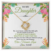 Love Knot Necklace 18K Yellow Gold Finish | 1 | Personalized To My Daughter Necklace From Mom Dad My Sweet Heart Birthday Gift For Daughter Valentine's Day Christmas Graduation Gift Box Message Card | siriusteestore