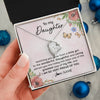 Forever Love Necklace 14K White Gold Finish | 2 | Personalized To My Daughter Necklace From Mom Dad Watching You Grow Daughter Birthday Gifts Jewelry Graduation Christmas Customized Gift Box Message Card | siriusteestore