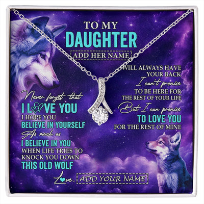 Alluring Beauty Necklace 14K White Gold Finish | 1 | Personalized To My Daughter Necklace From Mom Dad Wolf Never Forget I Love You Daughter Birthday Gifts Graduation Christmas Custom Gift Box Message Card Shirt & Hoodie | https://siriusteestore.