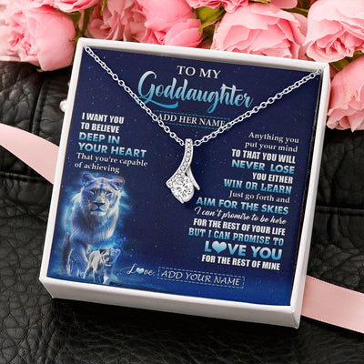 Alluring Beauty Necklace 14K White Gold Finish | 2 | Personalized To My Daughter Necklace From Mom Mother Believe Your Heart Daughter Gift Birthday Graduation Christmas Customized Gift Box Message Card | siriusteestore.myshopify