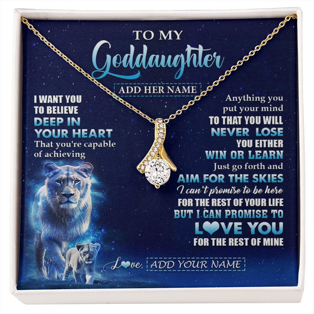 Alluring Beauty Necklace 18K Yellow Gold Finish | 1 | Personalized To My Daughter Necklace From Mom Mother Believe Your Heart Daughter Gift Birthday Graduation Christmas Customized Gift Box Message Card | siriusteestore.myshopify